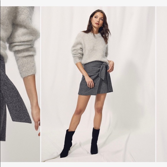 ARITZIA: Wilfred grey tweed mini skirt - Picture 1 of 6